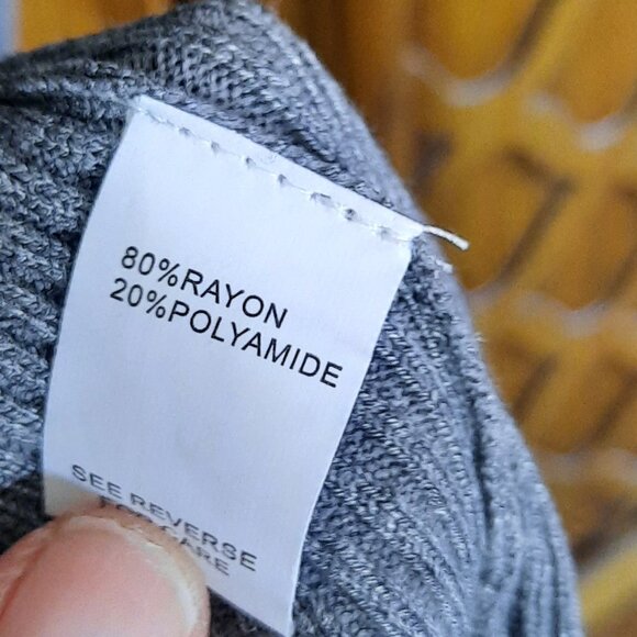 Moral Fiber Zip-Neck Ribbed Tunic Knit Sweater Dress NWT! - Gray, Size XS/Jr. M - Picture 11 of 16